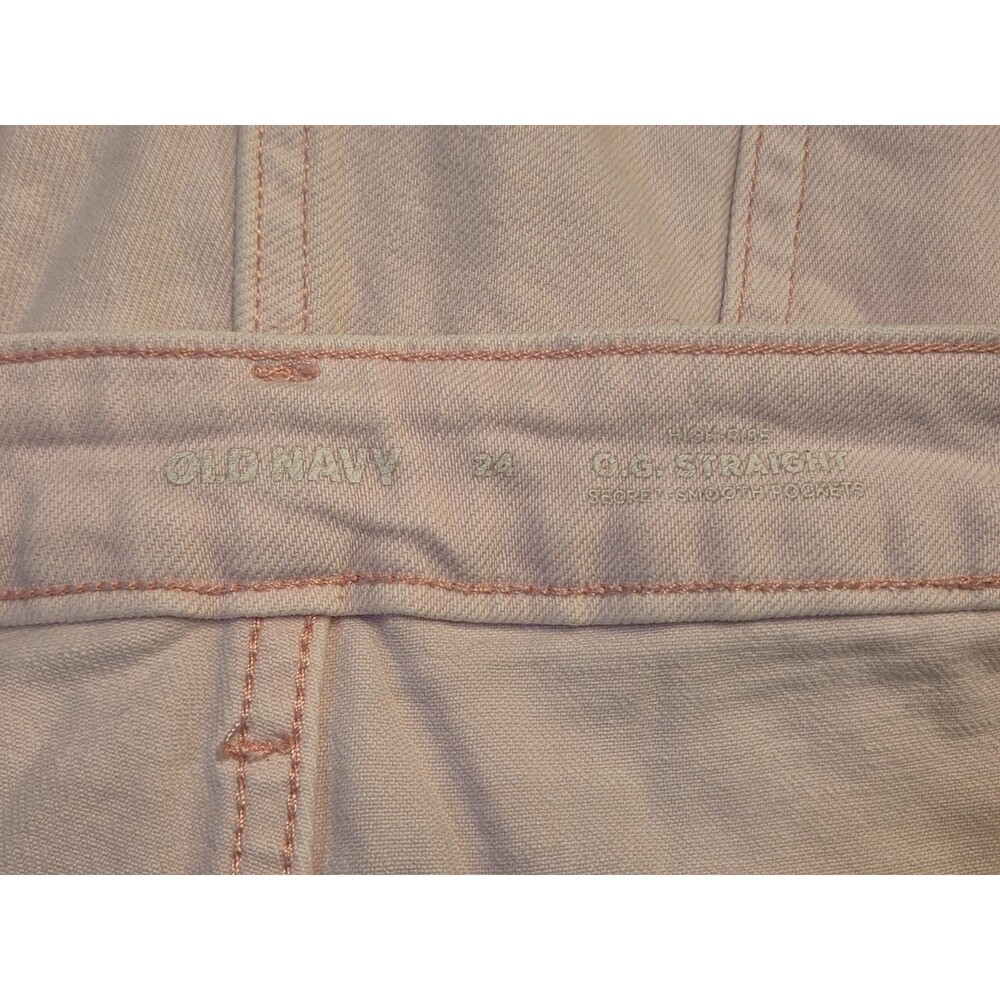 Old Navy Womens Plus Size 24W Pink OG High Rise Frayed Hem Denim Shorts Summer - Picture 3 of 8